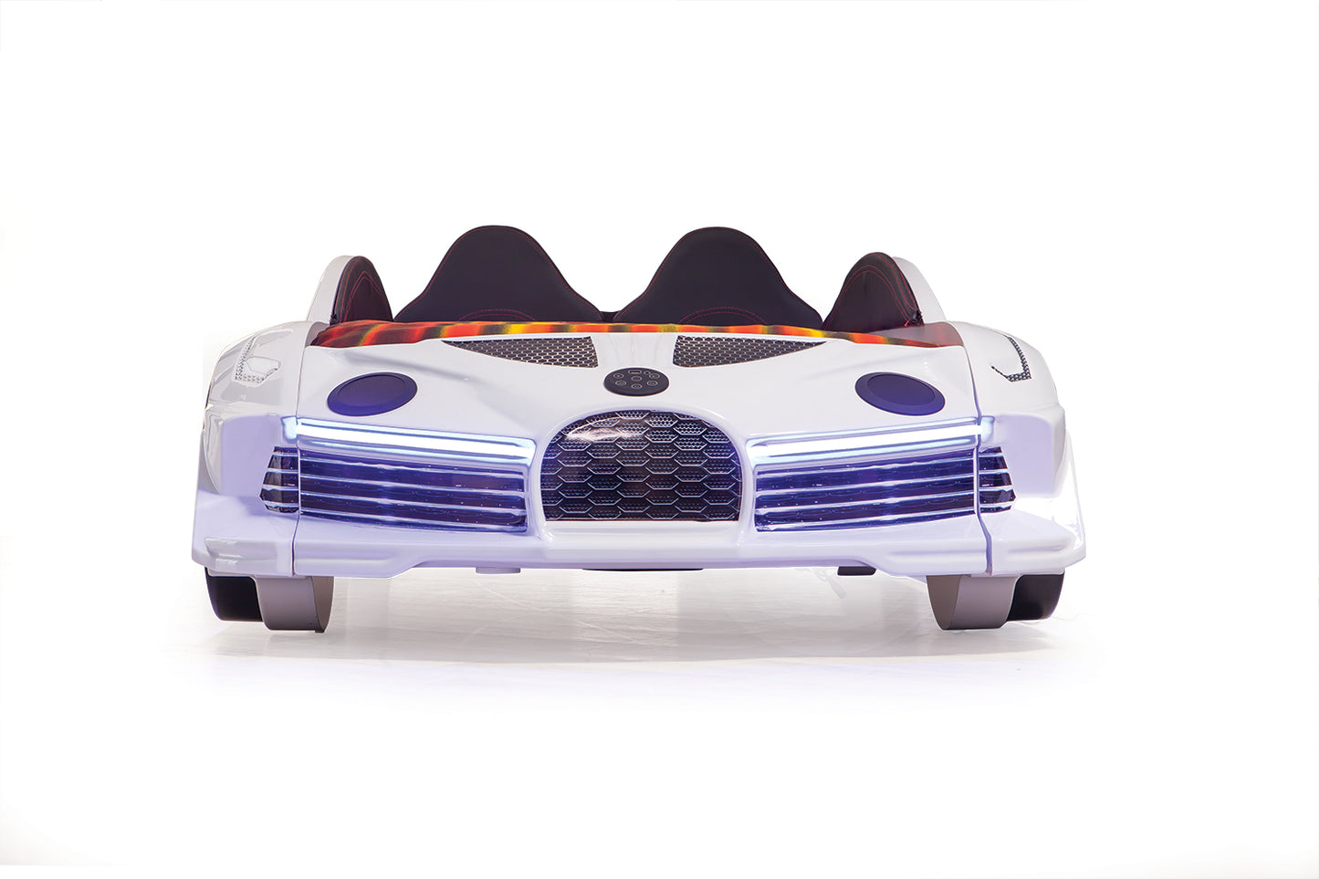 CAR BED (LED HEADLIGHTS+LED WHEELS, BLUETOOTH+SUBWOOFER, BUTTERFLY DOORS, LEATHER INTERIOR, REMOTE CONTROL)